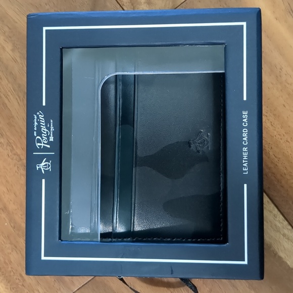 The Original Penguin Embossed Leather Card 6 Slot + Cash Slot New in Box ❤️ - Picture 6 of 8